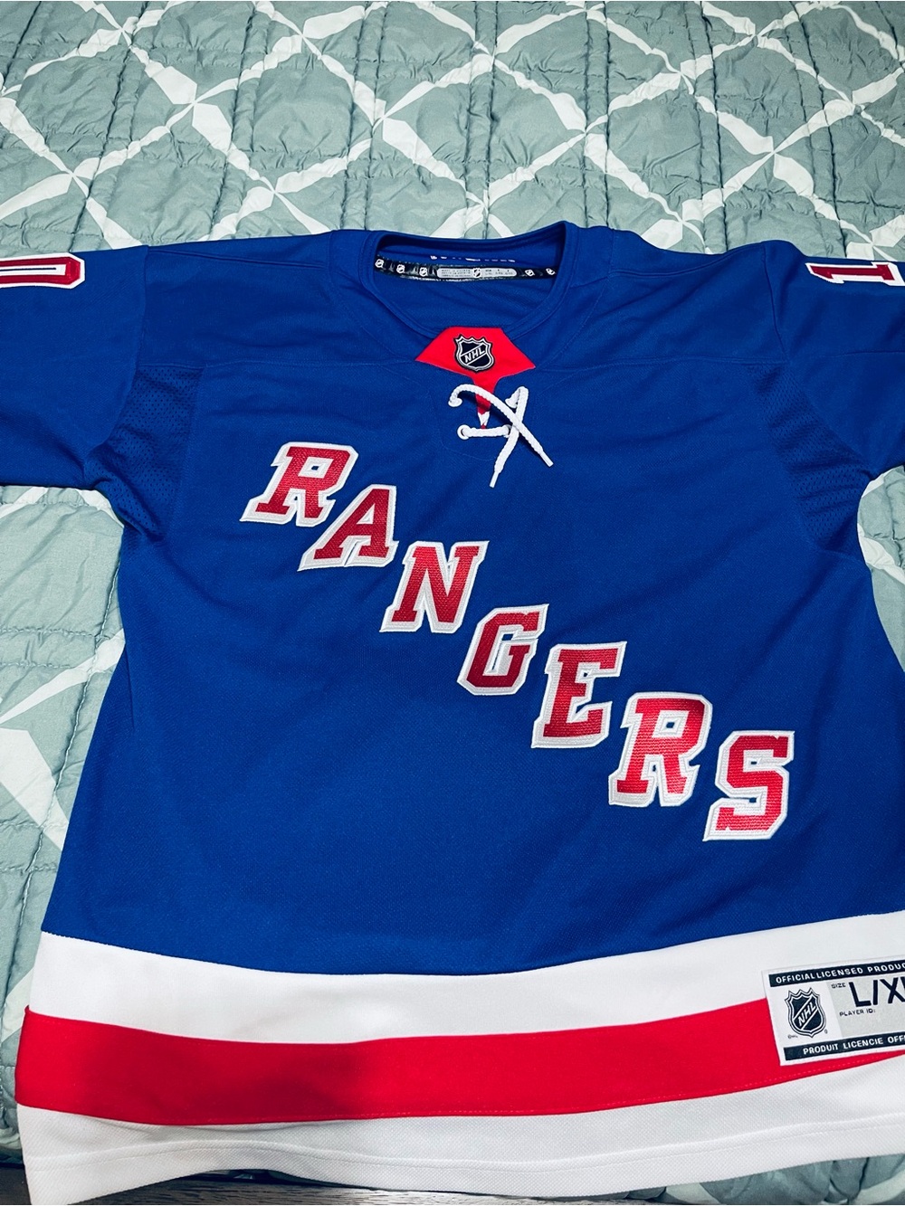 NHL Rangers Kids Royal Blue Jersey with Red & White Accents